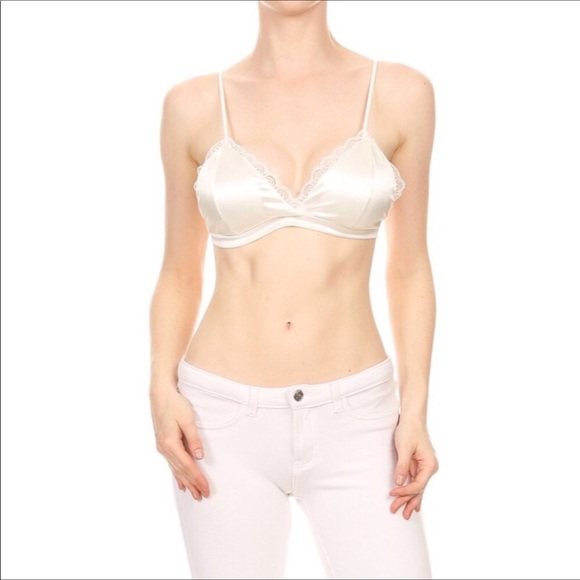 SATIN AND LACE BRALETTE - Picture 2 of 2